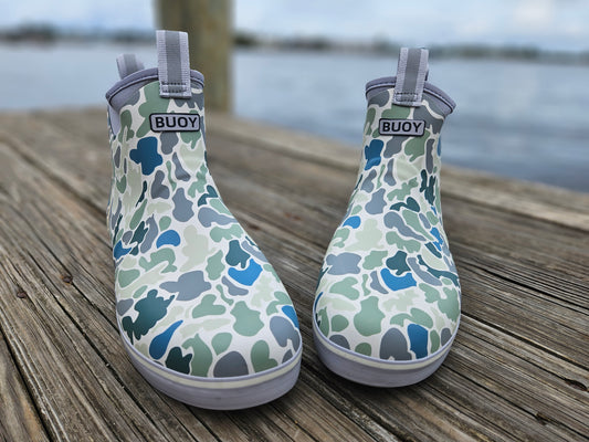Women's White Duck Camo Buoy Boots